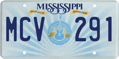 MS license plate MCV291
