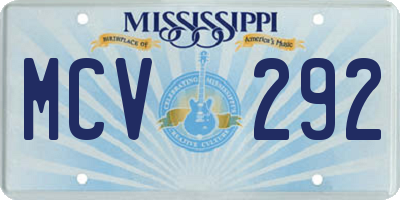 MS license plate MCV292