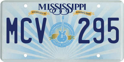 MS license plate MCV295