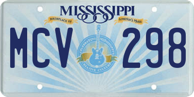 MS license plate MCV298
