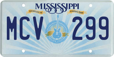 MS license plate MCV299