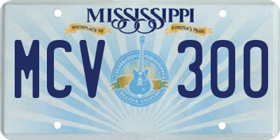 MS license plate MCV300