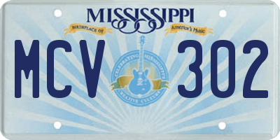 MS license plate MCV302