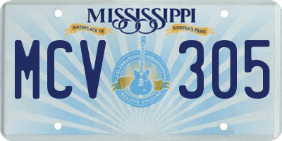 MS license plate MCV305