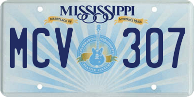MS license plate MCV307