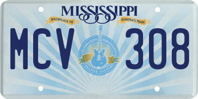 MS license plate MCV308