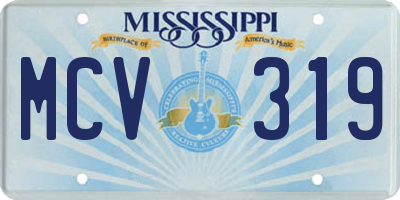 MS license plate MCV319