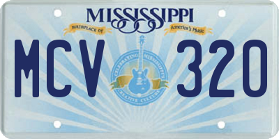MS license plate MCV320