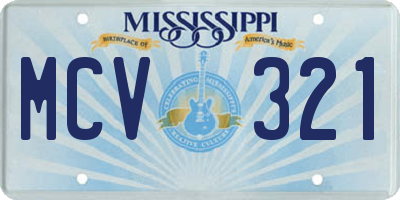 MS license plate MCV321