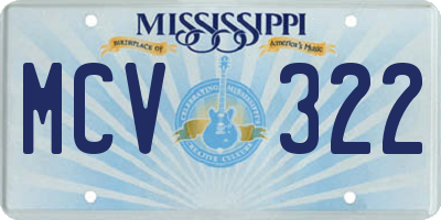 MS license plate MCV322