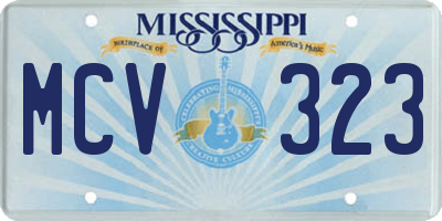 MS license plate MCV323