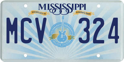 MS license plate MCV324