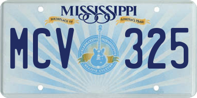 MS license plate MCV325