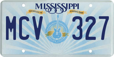 MS license plate MCV327