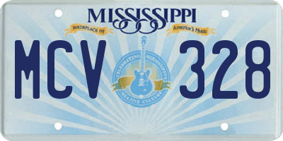 MS license plate MCV328