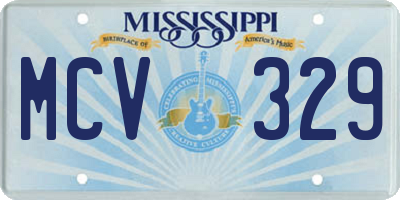 MS license plate MCV329