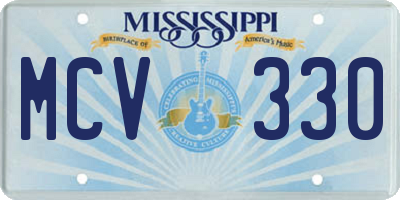 MS license plate MCV330