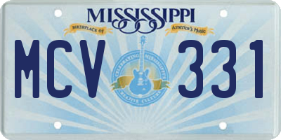 MS license plate MCV331