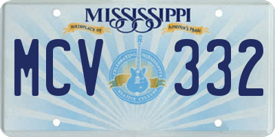 MS license plate MCV332