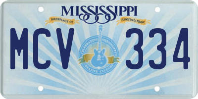 MS license plate MCV334