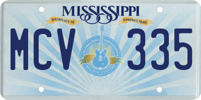 MS license plate MCV335