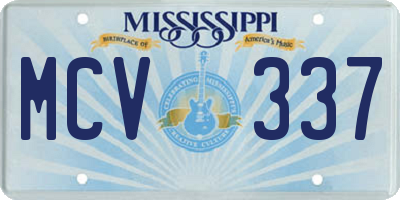 MS license plate MCV337