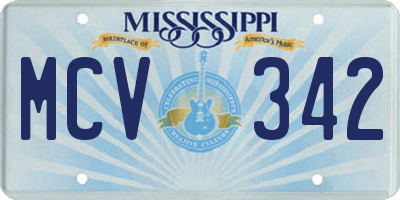 MS license plate MCV342