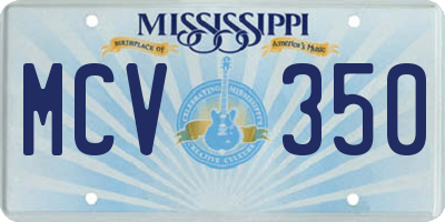 MS license plate MCV350
