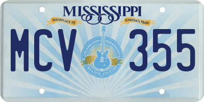 MS license plate MCV355