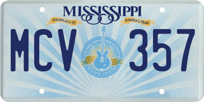 MS license plate MCV357