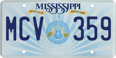 MS license plate MCV359
