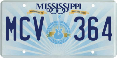 MS license plate MCV364