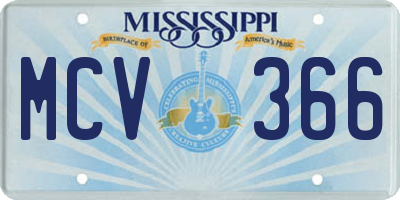 MS license plate MCV366