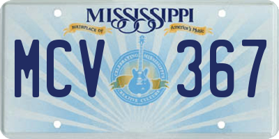 MS license plate MCV367