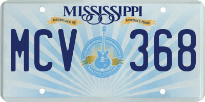 MS license plate MCV368