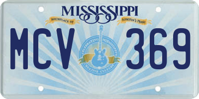 MS license plate MCV369