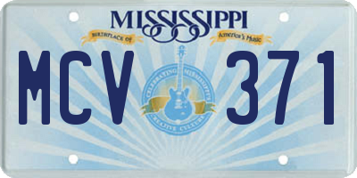 MS license plate MCV371