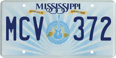 MS license plate MCV372