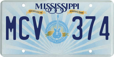 MS license plate MCV374