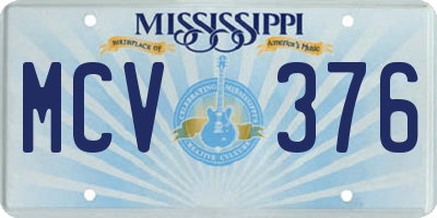 MS license plate MCV376