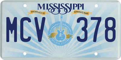 MS license plate MCV378