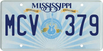 MS license plate MCV379