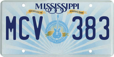 MS license plate MCV383