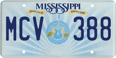MS license plate MCV388