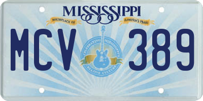 MS license plate MCV389