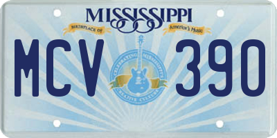 MS license plate MCV390