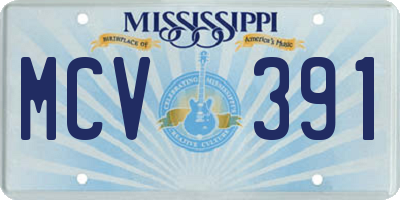 MS license plate MCV391