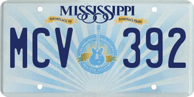 MS license plate MCV392