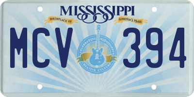 MS license plate MCV394