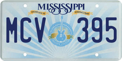 MS license plate MCV395
